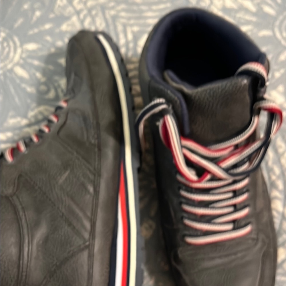 Tommy Hilfiger Men's Black boots with Red and White Accents